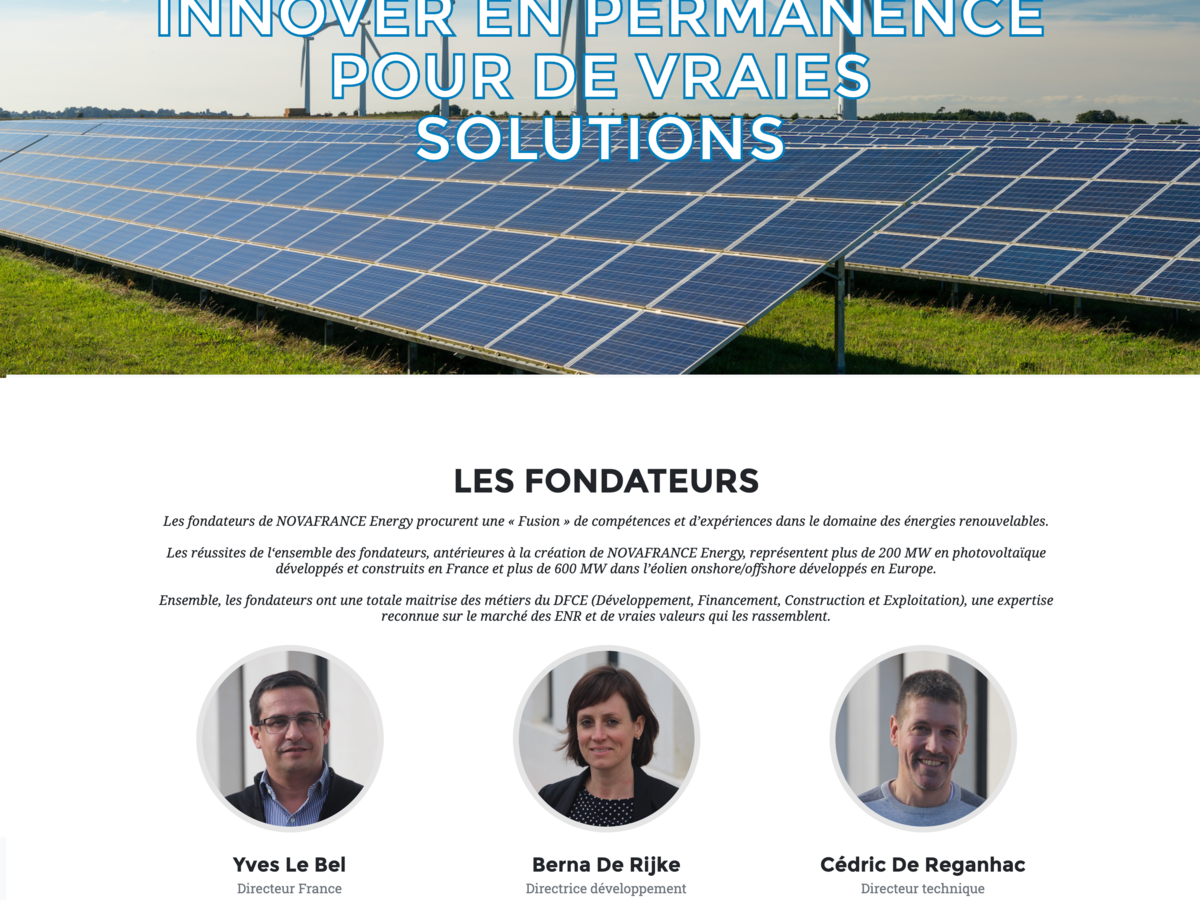 Site internet NovaFrance Energy