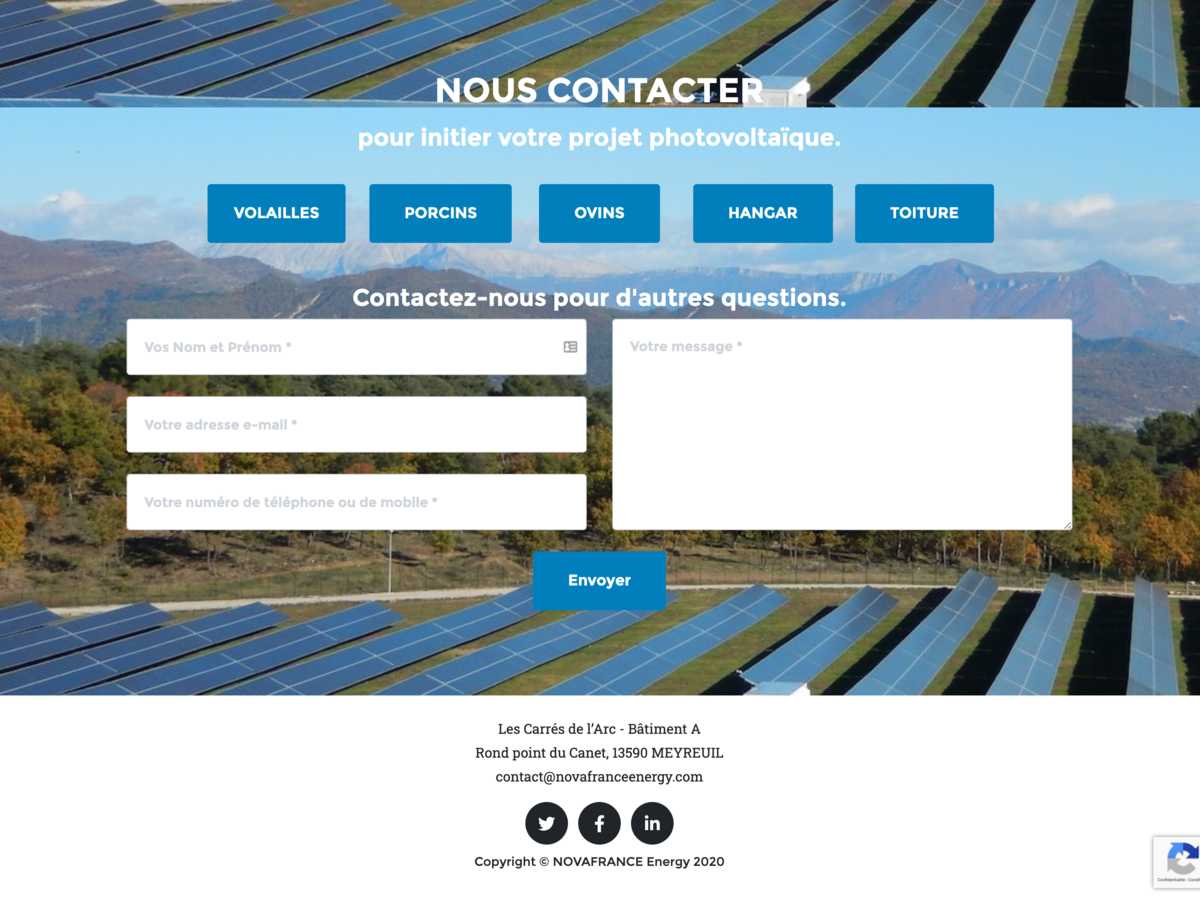 Site internet NovaFrance Energy